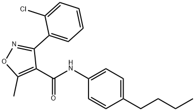 N-(4-butylphenyl)-3-(2-chlorophenyl)-5-methylisoxazole-4-carboxamide 구조식 이미지