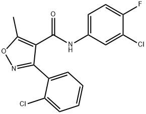 N-(3-chloro-4-fluorophenyl)-3-(2-chlorophenyl)-5-methyl-4-isoxazolecarboxamide Structure