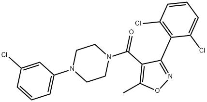 1-(3-chlorophenyl)-4-{[3-(2,6-dichlorophenyl)-5-methyl-4-isoxazolyl]carbonyl}piperazine Structure