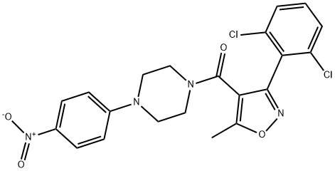 1-{[3-(2,6-dichlorophenyl)-5-methyl-4-isoxazolyl]carbonyl}-4-{4-nitrophenyl}piperazine 구조식 이미지