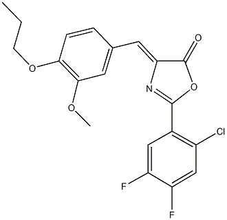 2-(2-chloro-4,5-difluorophenyl)-4-(3-methoxy-4-propoxybenzylidene)-1,3-oxazol-5(4H)-one Structure