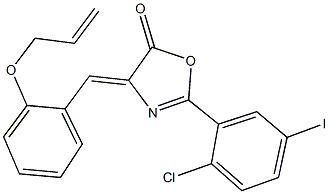 4-[2-(allyloxy)benzylidene]-2-(2-chloro-5-iodophenyl)-1,3-oxazol-5(4H)-one 구조식 이미지