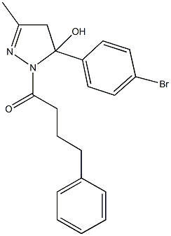 5-(4-bromophenyl)-3-methyl-1-(4-phenylbutanoyl)-4,5-dihydro-1H-pyrazol-5-ol Structure