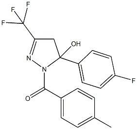 5-(4-fluorophenyl)-1-(4-methylbenzoyl)-3-(trifluoromethyl)-4,5-dihydro-1H-pyrazol-5-ol Structure