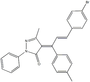 4-[3-(4-bromophenyl)-1-(4-methylphenyl)-2-propenylidene]-5-methyl-2-phenyl-2,4-dihydro-3H-pyrazol-3-one Structure