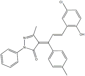 4-[3-(5-chloro-2-hydroxyphenyl)-1-(4-methylphenyl)-2-propenylidene]-5-methyl-2-phenyl-2,4-dihydro-3H-pyrazol-3-one Structure