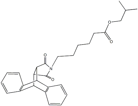 isobutyl 6-(16,18-dioxo-17-azapentacyclo[6.6.5.0~2,7~.0~9,14~.0~15,19~]nonadeca-2,4,6,9,11,13-hexaen-17-yl)hexanoate Structure