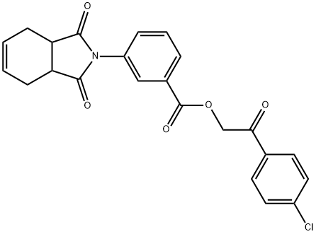 2-(4-chlorophenyl)-2-oxoethyl 3-(1,3-dioxo-1,3,3a,4,7,7a-hexahydro-2H-isoindol-2-yl)benzoate Structure