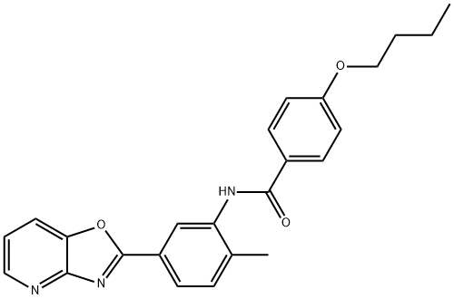 4-butoxy-N-(2-methyl-5-[1,3]oxazolo[4,5-b]pyridin-2-ylphenyl)benzamide Structure