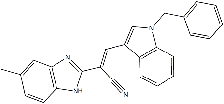 3-(1-benzyl-1H-indol-3-yl)-2-(5-methyl-1H-benzimidazol-2-yl)acrylonitrile 구조식 이미지