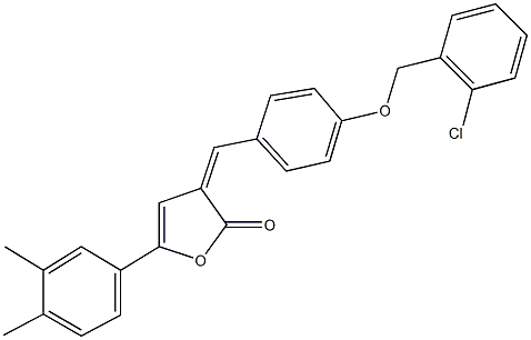 3-{4-[(2-chlorobenzyl)oxy]benzylidene}-5-(3,4-dimethylphenyl)-2(3H)-furanone Structure