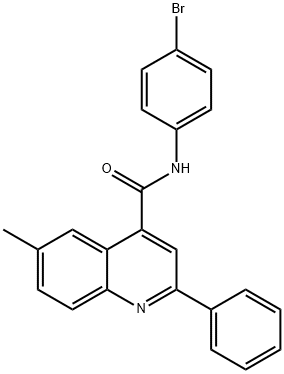N-(4-bromophenyl)-6-methyl-2-phenylquinoline-4-carboxamide 구조식 이미지