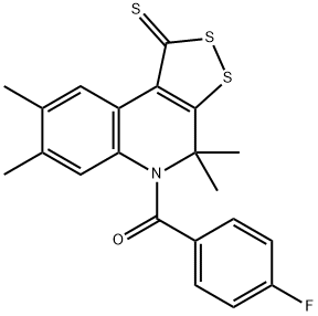 5-(4-fluorobenzoyl)-4,4,7,8-tetramethyl-4,5-dihydro-1H-[1,2]dithiolo[3,4-c]quinoline-1-thione 구조식 이미지