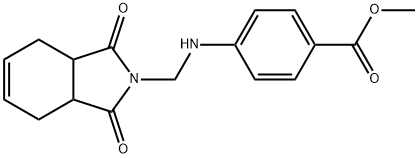 methyl 4-{[(1,3-dioxo-1,3,3a,4,7,7a-hexahydro-2H-isoindol-2-yl)methyl]amino}benzoate 구조식 이미지