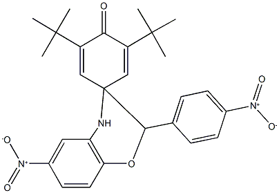 2',6'-ditert-butyl-6-nitro-2-(4-nitrophenyl)-3,4-dihydrospiro(2H-[1,4]benzoxazine-3,4'-[2,5]cyclohexadiene)-1'-one Structure