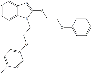 1-[2-(4-methylphenoxy)ethyl]-2-[(2-phenoxyethyl)sulfanyl]-1H-benzimidazole 구조식 이미지