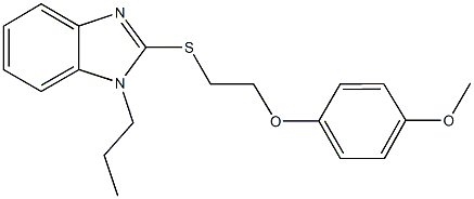 2-{[2-(4-methoxyphenoxy)ethyl]sulfanyl}-1-propyl-1H-benzimidazole 구조식 이미지