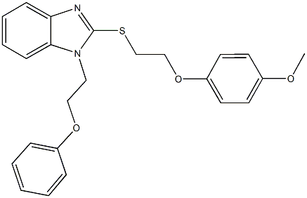 2-{[2-(4-methoxyphenoxy)ethyl]sulfanyl}-1-(2-phenoxyethyl)-1H-benzimidazole Structure