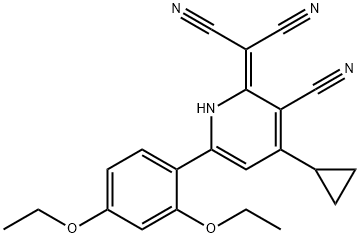 2-[3-cyano-4-cyclopropyl-6-(2,4-diethoxyphenyl)-2-pyridinyl]malononitrile Structure