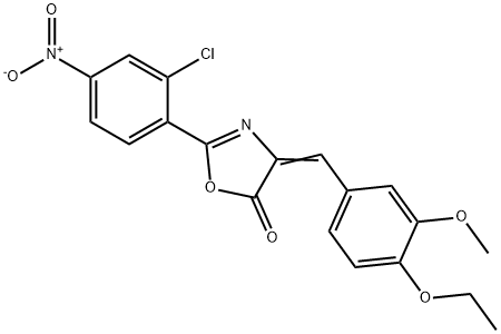 2-{2-chloro-4-nitrophenyl}-4-(4-ethoxy-3-methoxybenzylidene)-1,3-oxazol-5(4H)-one Structure