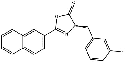 4-(3-fluorobenzylidene)-2-(2-naphthyl)-1,3-oxazol-5(4H)-one 구조식 이미지