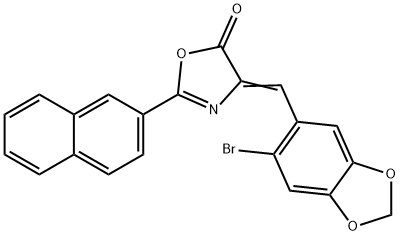 4-[(6-bromo-1,3-benzodioxol-5-yl)methylene]-2-(2-naphthyl)-1,3-oxazol-5(4H)-one Structure