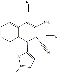 2-amino-4-(5-methylthien-2-yl)-4a,5,6,7-tetrahydronaphthalene-1,3,3(4H)-tricarbonitrile Structure