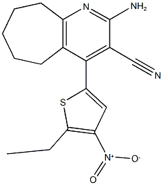 2-amino-4-{5-ethyl-4-nitro-2-thienyl}-6,7,8,9-tetrahydro-5H-cyclohepta[b]pyridine-3-carbonitrile 구조식 이미지