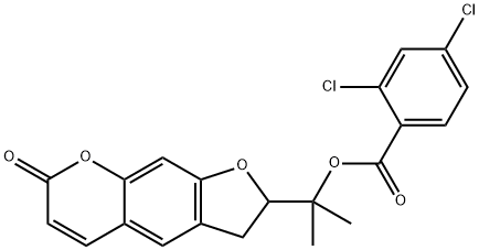 1-methyl-1-(7-oxo-2,3-dihydro-7H-furo[3,2-g]chromen-2-yl)ethyl 2,4-dichlorobenzoate 구조식 이미지