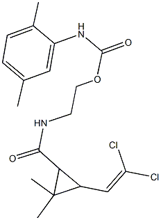 2-({[3-(2,2-dichlorovinyl)-2,2-dimethylcyclopropyl]carbonyl}amino)ethyl 2,5-dimethylphenylcarbamate 구조식 이미지