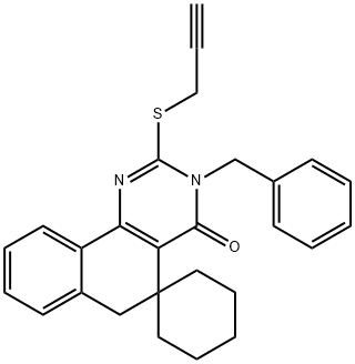 3-benzyl-2-(2-propynylsulfanyl)-5,6-dihydrospiro(benzo[h]quinazoline-5,1'-cyclohexane)-4(3H)-one Structure