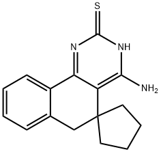 4-amino-5,6-dihydrospiro(benzo[h]quinazoline-5,1'-cyclopentane)-2(1H)-thione Structure