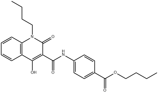 butyl 4-{[(1-butyl-4-hydroxy-2-oxo-1,2-dihydro-3-quinolinyl)carbonyl]amino}benzoate Structure