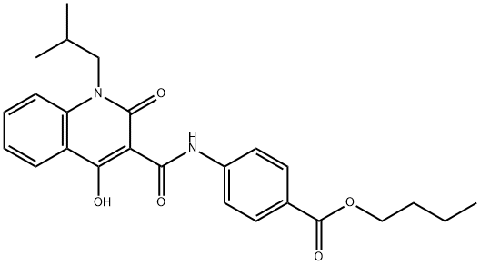 butyl 4-({[4-hydroxy-1-(2-methylpropyl)-2-oxo-1,2-dihydroquinolin-3-yl]carbonyl}amino)benzoate Structure