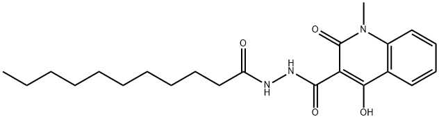 4-hydroxy-1-methyl-2-oxo-N'-undecanoyl-1,2-dihydroquinoline-3-carbohydrazide 구조식 이미지