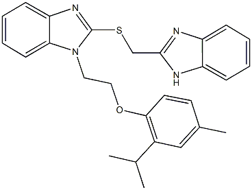 2-[(1H-benzimidazol-2-ylmethyl)sulfanyl]-1-[2-(2-isopropyl-4-methylphenoxy)ethyl]-1H-benzimidazole Structure