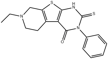 7-ethyl-3-phenyl-2-thioxo-2,3,5,6,7,8-hexahydropyrido[4',3':4,5]thieno[2,3-d]pyrimidin-4(1H)-one Structure