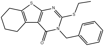 3-benzyl-2-(ethylsulfanyl)-5,6,7,8-tetrahydro[1]benzothieno[2,3-d]pyrimidin-4(3H)-one 구조식 이미지