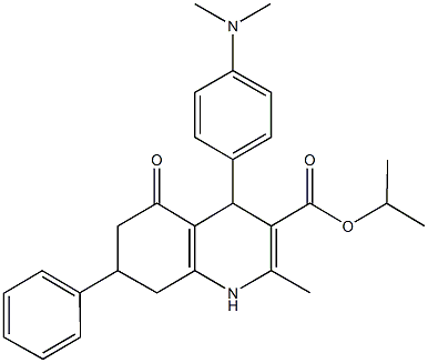 isopropyl 4-[4-(dimethylamino)phenyl]-2-methyl-5-oxo-7-phenyl-1,4,5,6,7,8-hexahydro-3-quinolinecarboxylate Structure