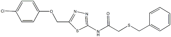 2-(benzylsulfanyl)-N-{5-[(4-chlorophenoxy)methyl]-1,3,4-thiadiazol-2-yl}acetamide Structure