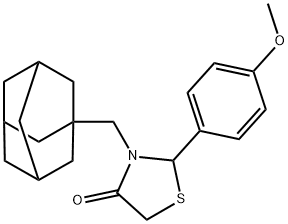 3-(1-adamantylmethyl)-2-(4-methoxyphenyl)-1,3-thiazolidin-4-one Structure