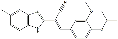 3-(4-isopropoxy-3-methoxyphenyl)-2-(5-methyl-1H-benzimidazol-2-yl)acrylonitrile Structure