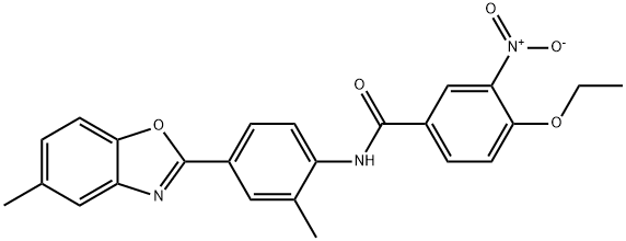 4-ethoxy-3-nitro-N-[2-methyl-4-(5-methyl-1,3-benzoxazol-2-yl)phenyl]benzamide Structure