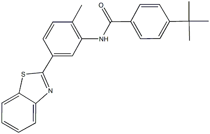 N-[5-(1,3-benzothiazol-2-yl)-2-methylphenyl]-4-tert-butylbenzamide 구조식 이미지