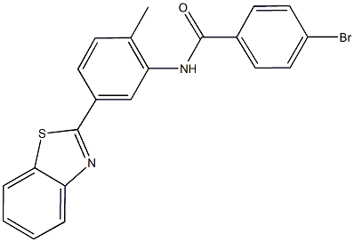 N-[5-(1,3-benzothiazol-2-yl)-2-methylphenyl]-4-bromobenzamide 구조식 이미지