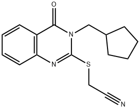 {[3-(cyclopentylmethyl)-4-oxo-3,4-dihydro-2-quinazolinyl]sulfanyl}acetonitrile 구조식 이미지