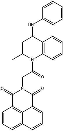 2-[2-(2-methyl-4-(phenylamino)-3,4-dihydroquinolin-1(2H)-yl)-2-oxoethyl]-1H-benzo[de]isoquinoline-1,3(2H)-dione 구조식 이미지