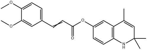 2,2,4-trimethyl-1,2-dihydro-6-quinolinyl 3-(3,4-dimethoxyphenyl)acrylate Structure