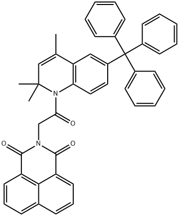 2-[2-oxo-2-(2,2,4-trimethyl-6-(triphenylmethyl)quinolin-1(2H)-yl)ethyl]-1H-benzo[de]isoquinoline-1,3(2H)-dione 구조식 이미지