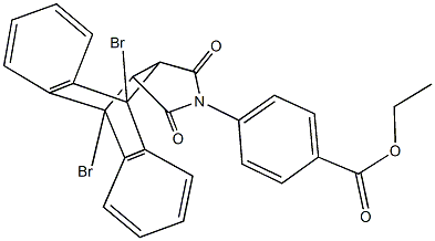 ethyl 4-(1,8-dibromo-16,18-dioxo-17-azapentacyclo[6.6.5.0~2,7~.0~9,14~.0~15,19~]nonadeca-2,4,6,9,11,13-hexaen-17-yl)benzoate 구조식 이미지